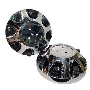 2011-2017 GMC Sierra 3500 1-ton Dually FRONT Wheel Hub Center Caps CHROME PAIR